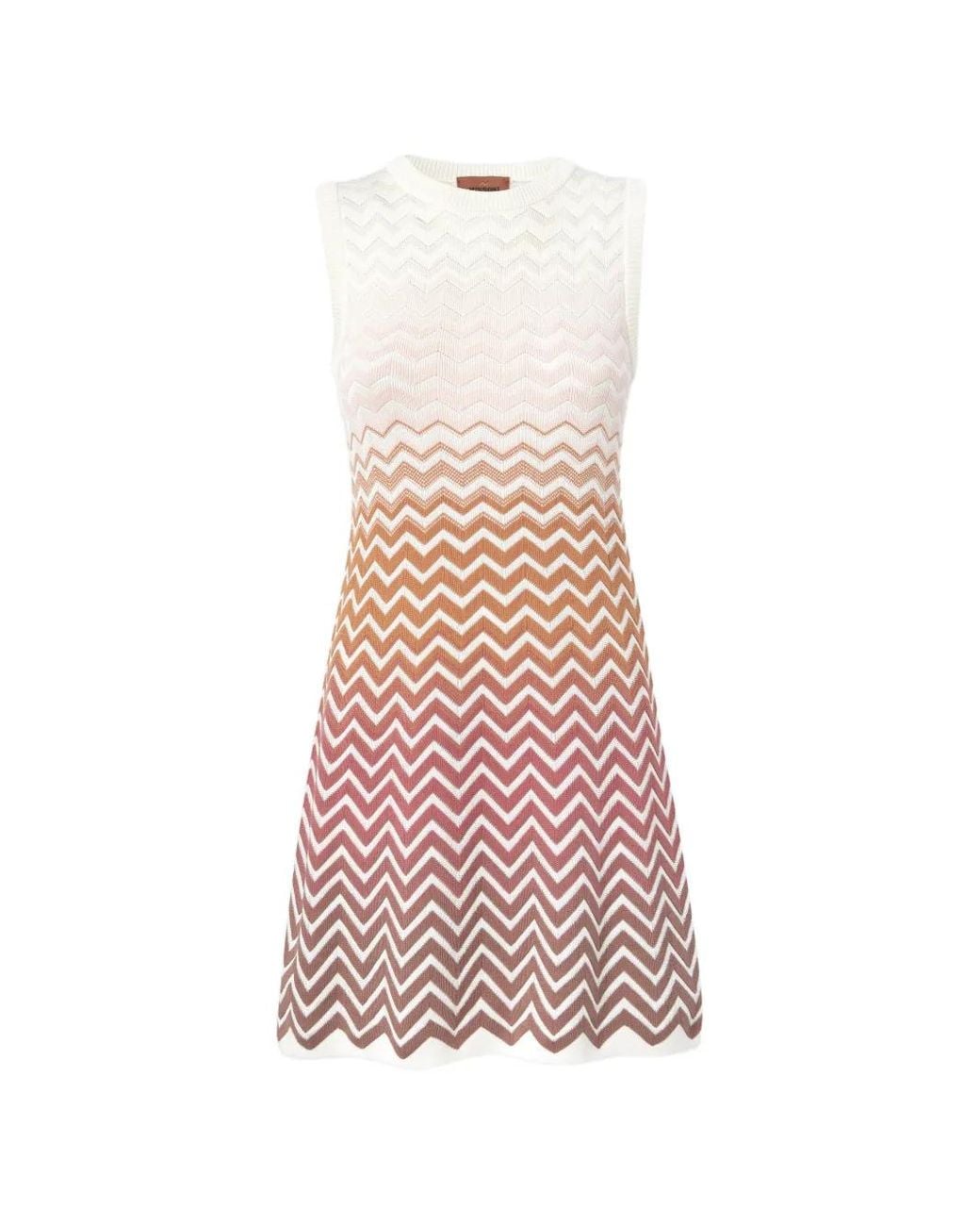 Missoni White Ombré Sleeveless Mini Dress