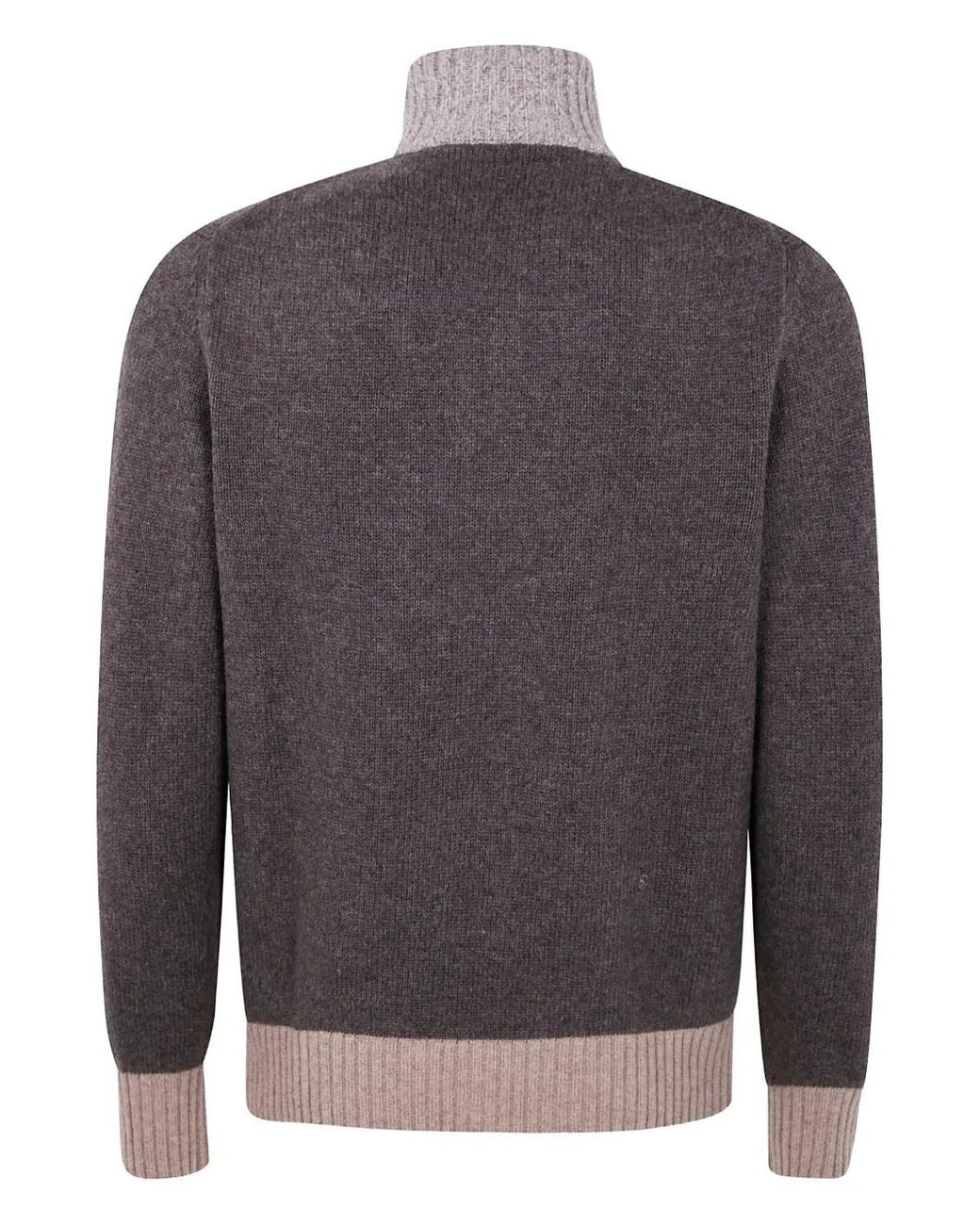 Ballantyne Brown Diamond-Pattern Moulinè Wool Sweater for men