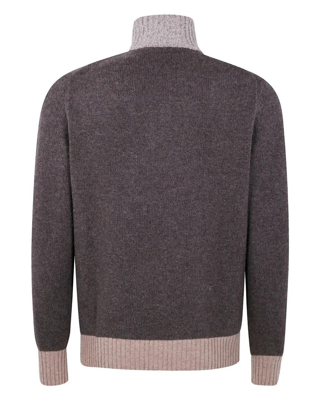 Ballantyne Brown Diamond-Pattern Moulinè Wool Sweater for men