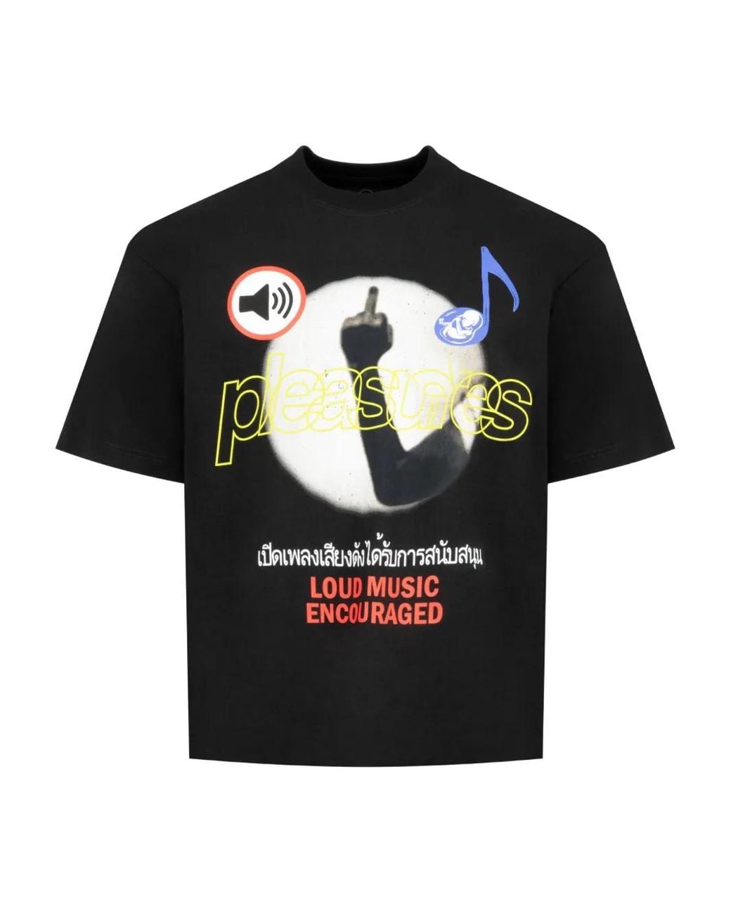 Pleasures Black Loud Music T-Shirt for men