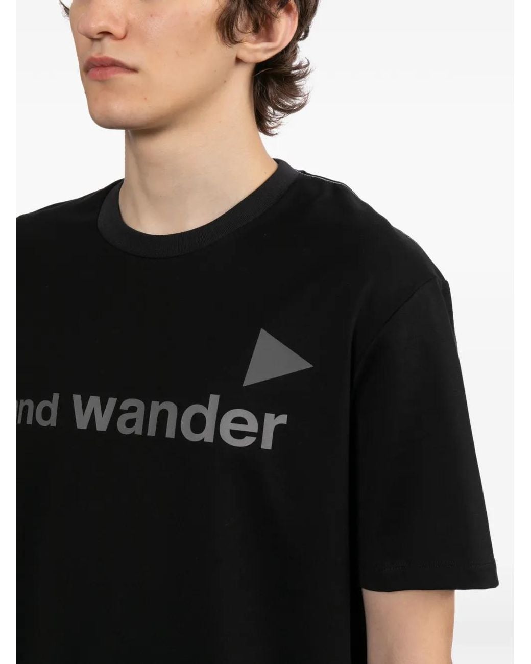 And Wander Black Logo T-Shirt for men