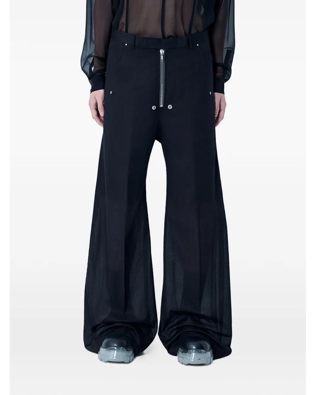 Rick Owens Blue Pantalon Zippé À Poches Cargo for men