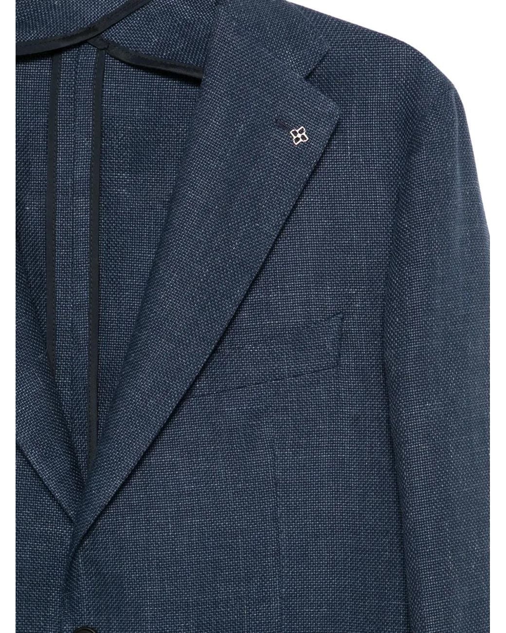 Tagliatore Blue Blazer Boutonné for men