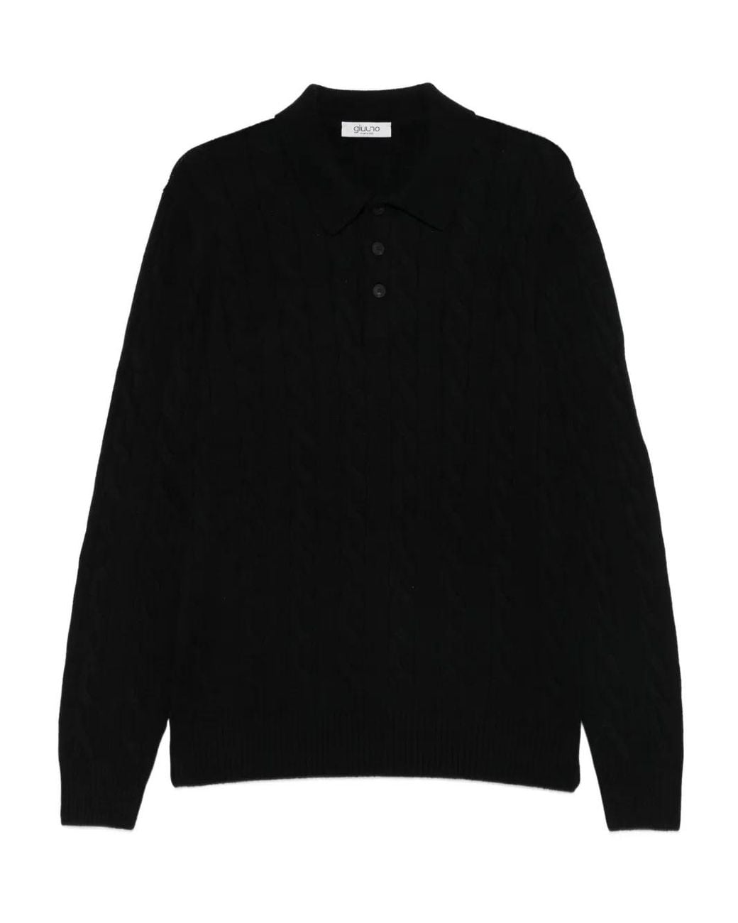 GIUUNO Cable-Knit Jumper in Black for Men | Lyst