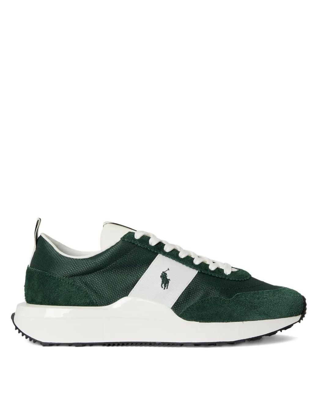 Polo Ralph Lauren Green Train 89 Logo Stripe Sneakers for men