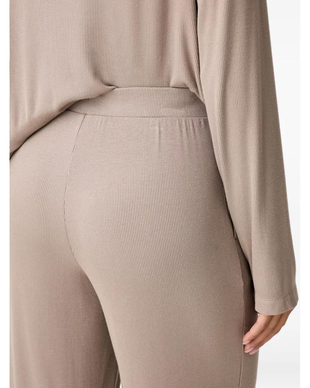 DKNY Natural Ribbed-Knit Pajama Set