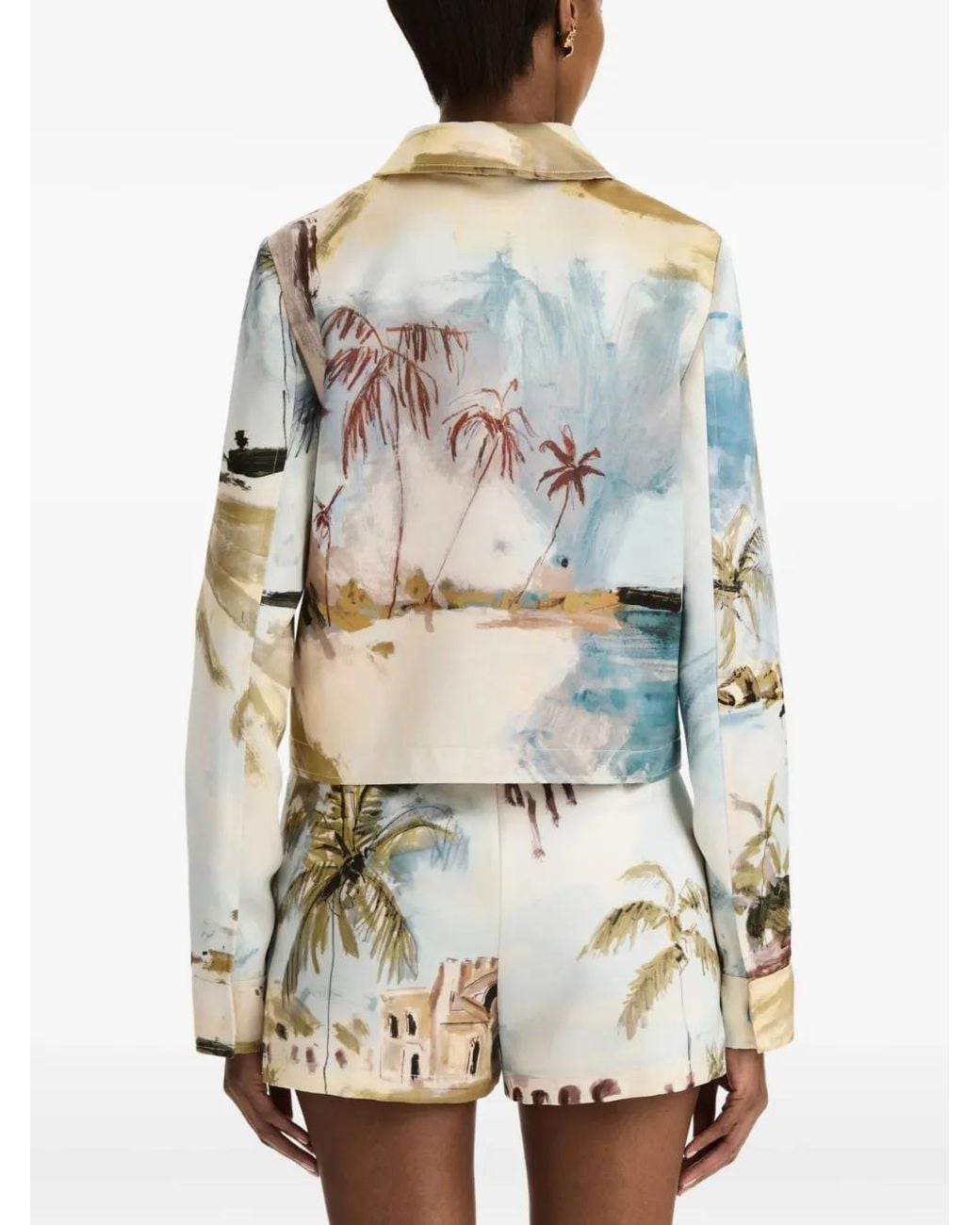 Oscar de la Renta Blue Dominican Landscape Jacket