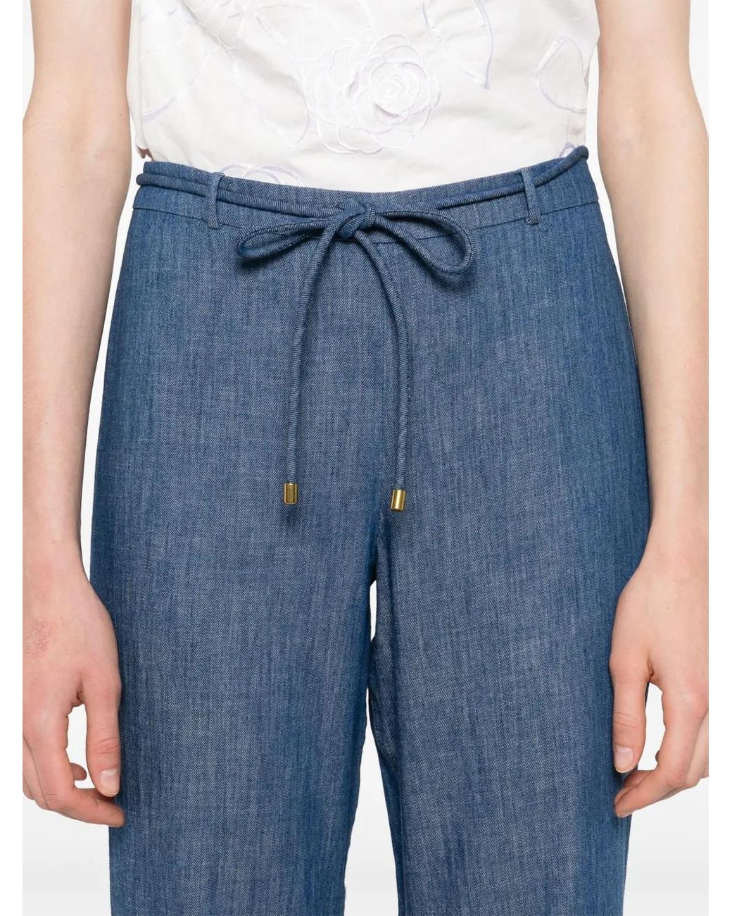 Zimmermann Blue Coco Embroidered Trousers