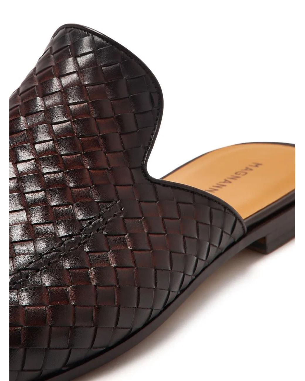 Magnanni Shoes Black Woven Leather Mules