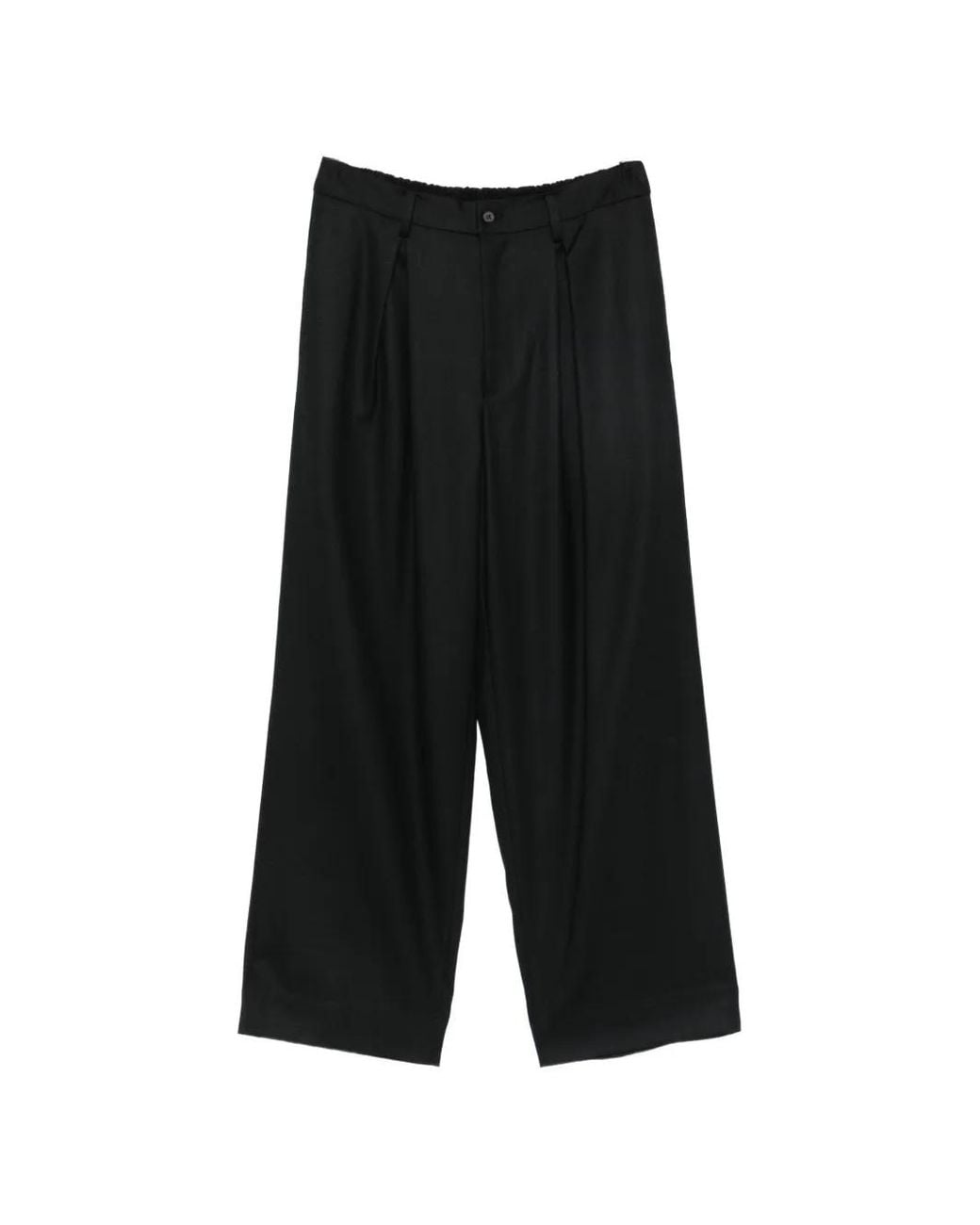Ssstein Black Pleated Wide-Leg Trousers for men