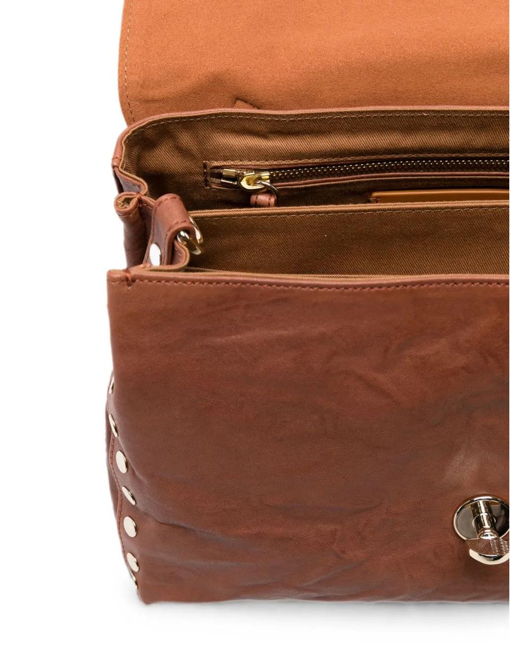 Zanellato Brown Sac À Main Postina À Détails De Clous