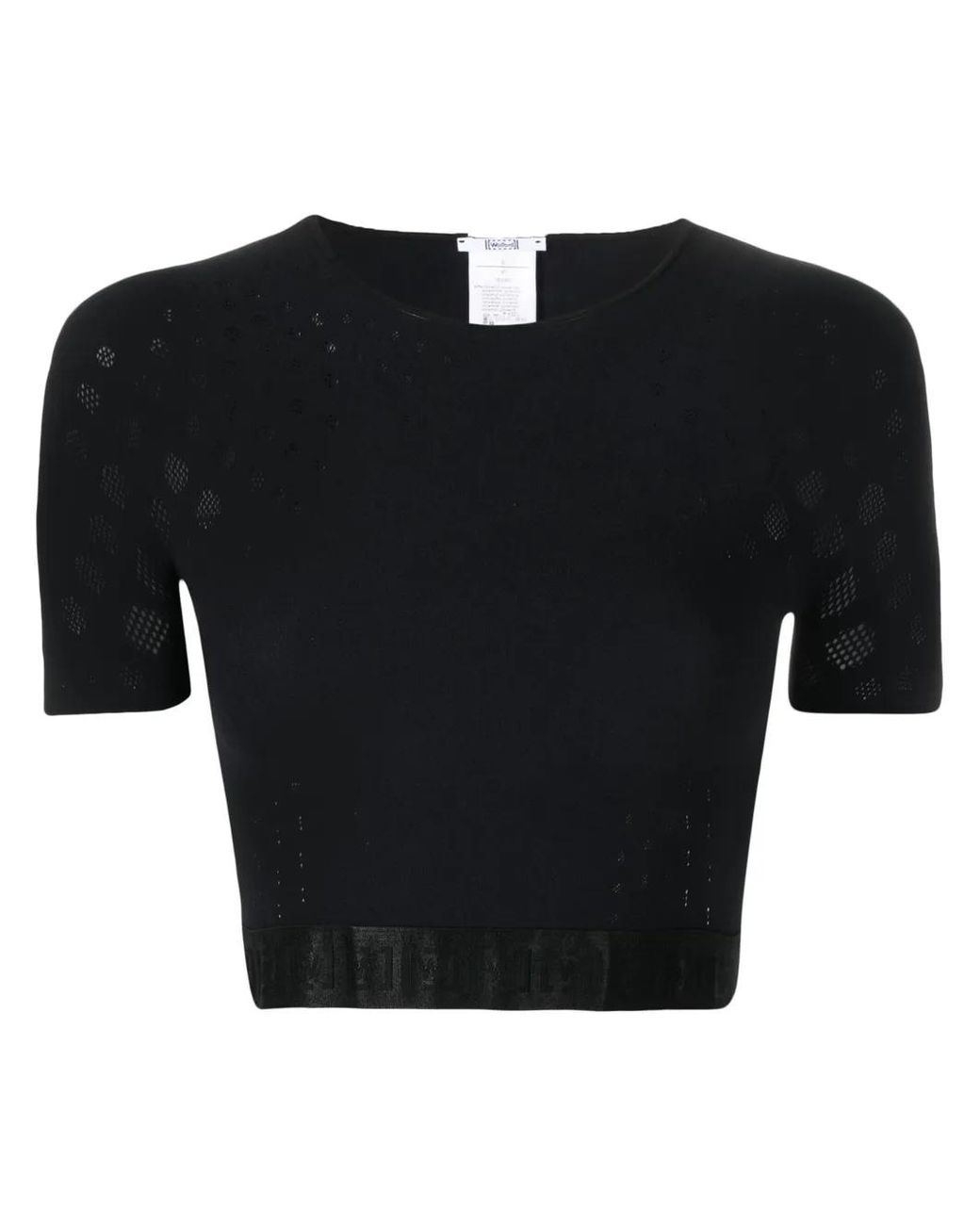 Wolford Black Semi-Sheer Cropped Top