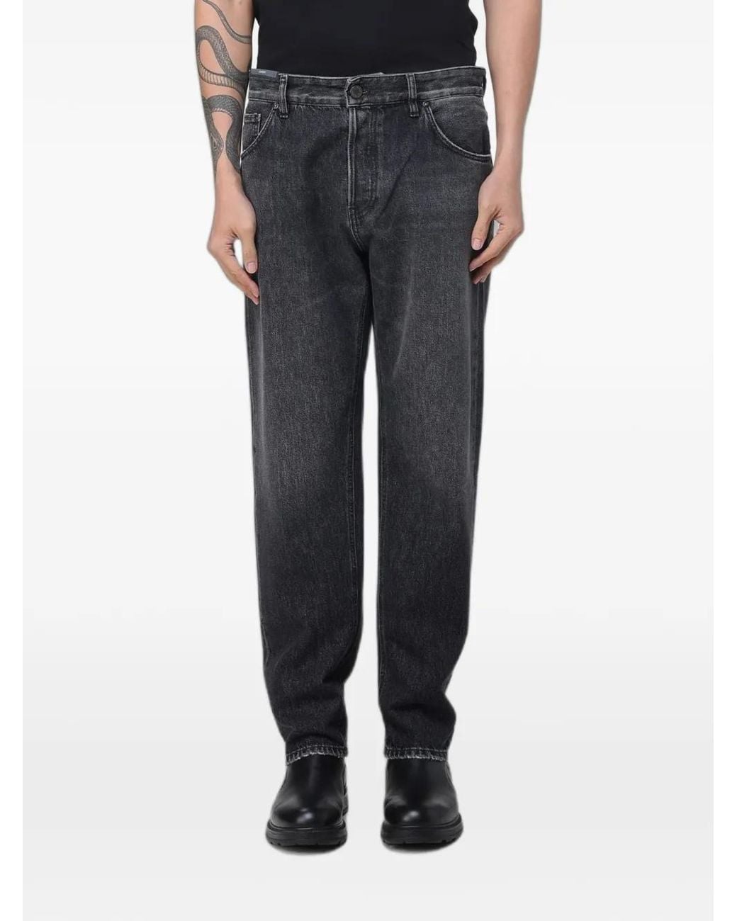 PT Torino Black Rebel Tapered Jeans for men
