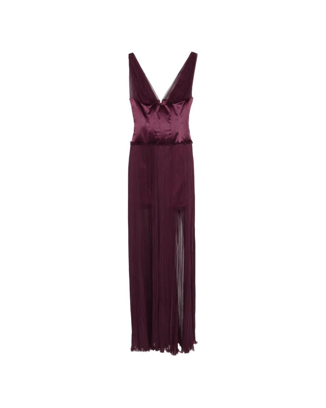 Ermanno Scervino Purple Pleated Maxi Dress
