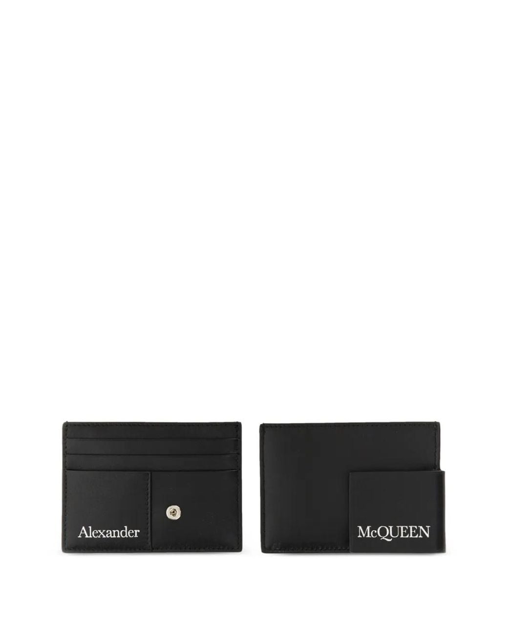 McQueen Black Logo Card Holder for men
