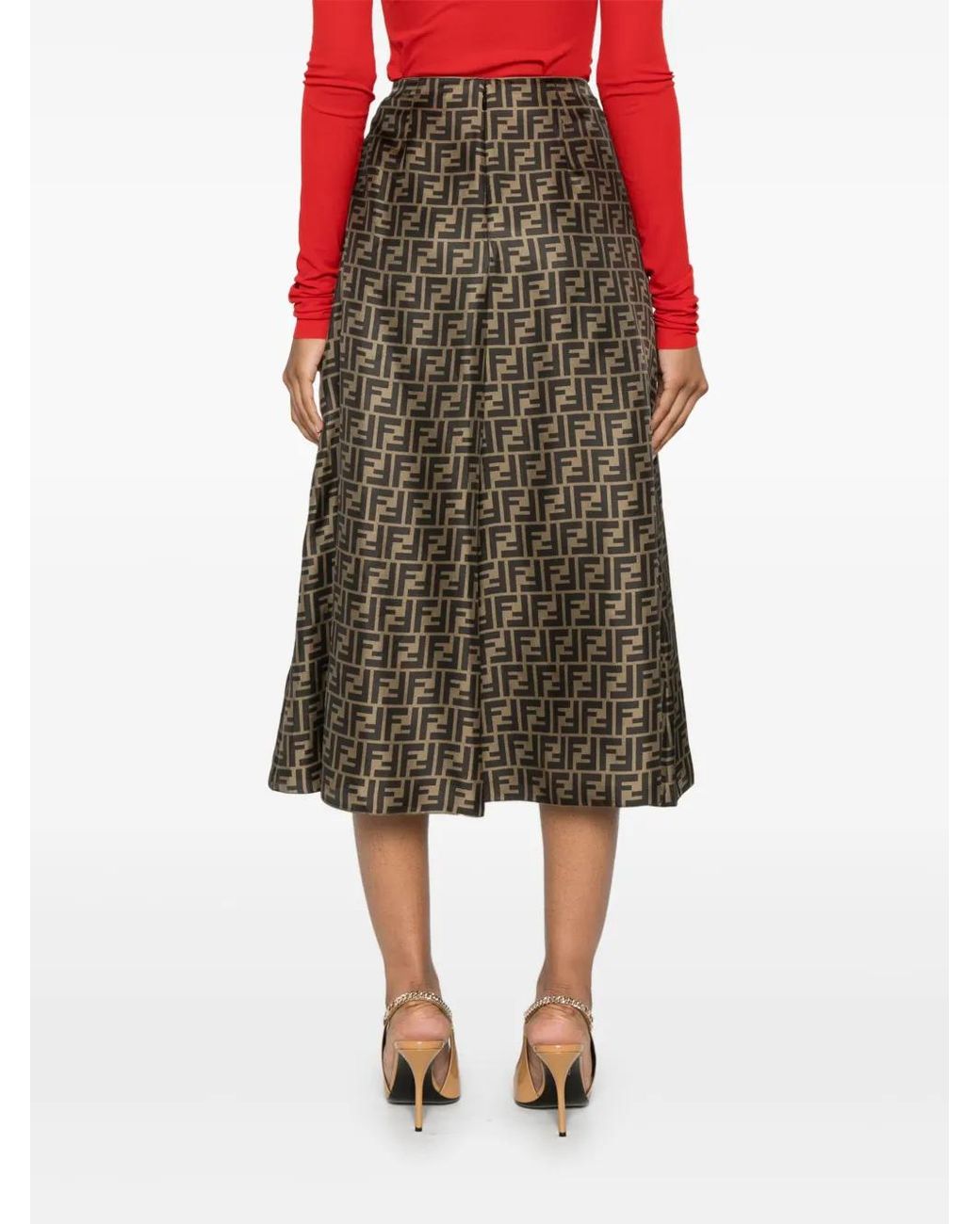 Fendi Ff Twill Bruine Rok in het Brown