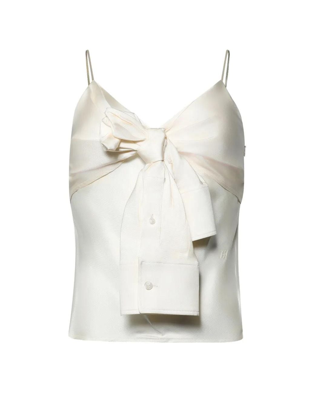Alexander Wang White Knotted-Detail Camisole Top