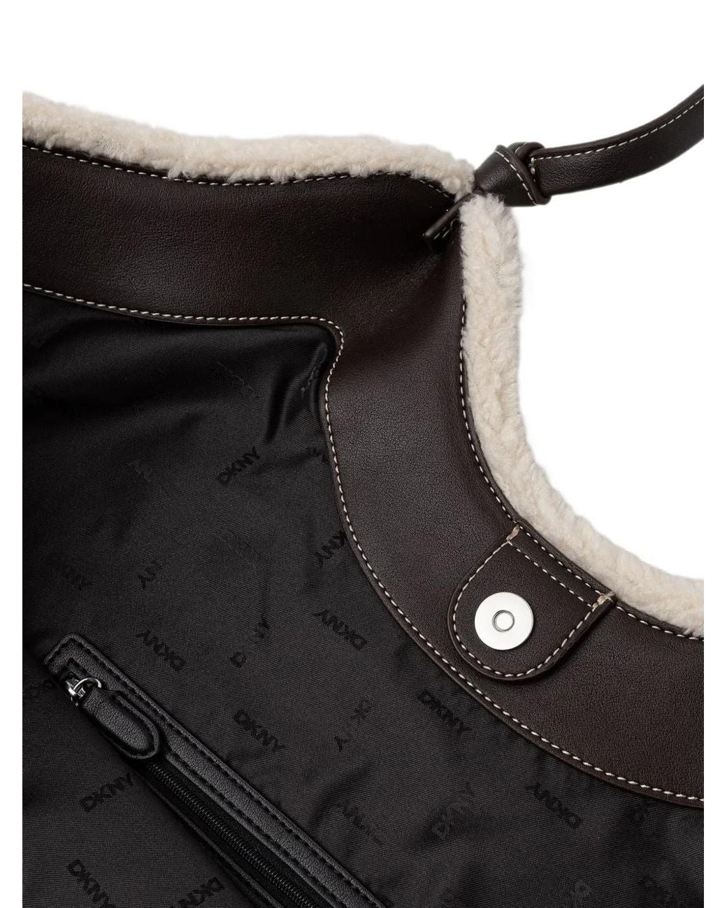 DKNY Brown Logo-Patch Tote Bag