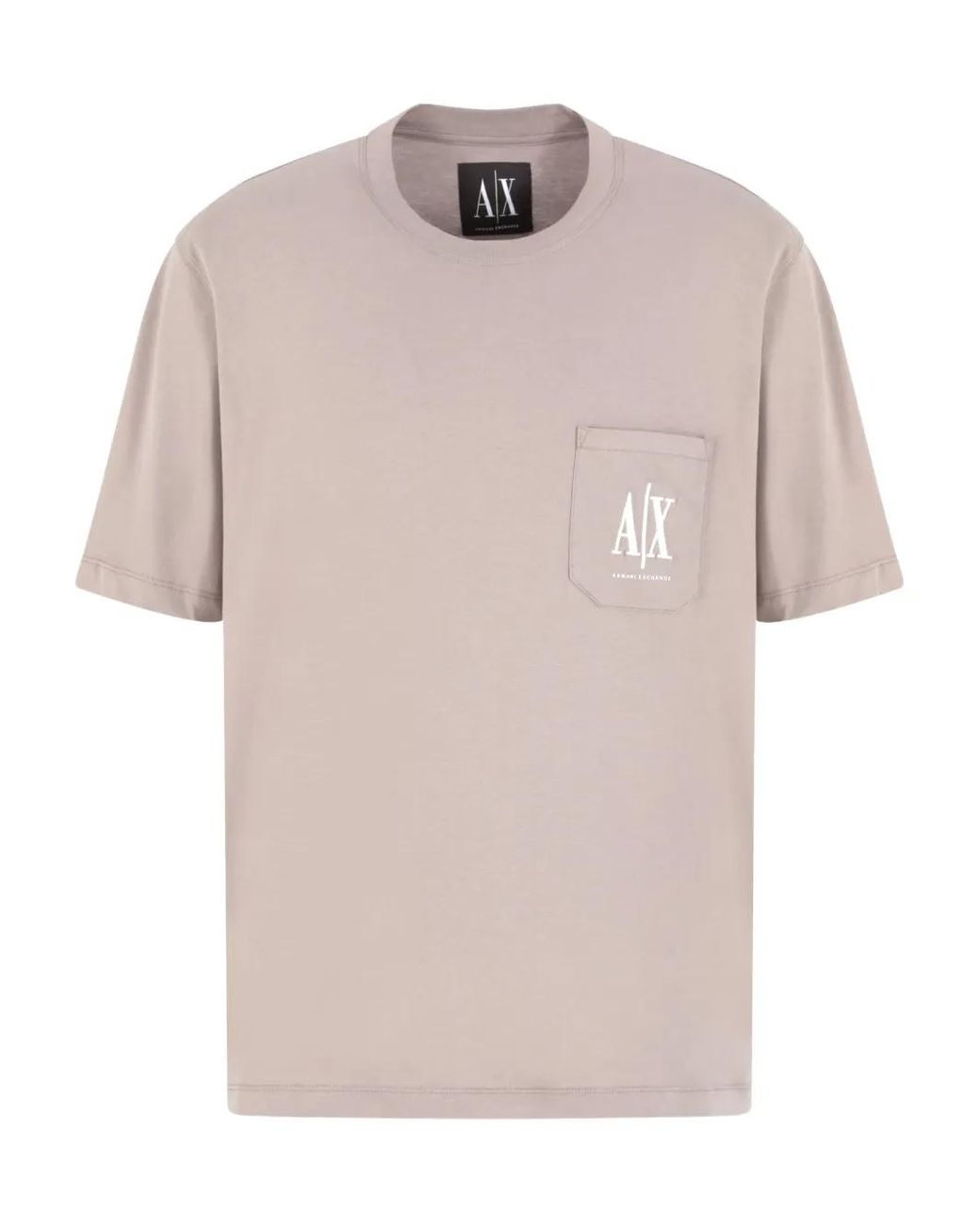 ARMANI EXCHANGE White Patch-Pocket Logo-Print T-Shirt for men