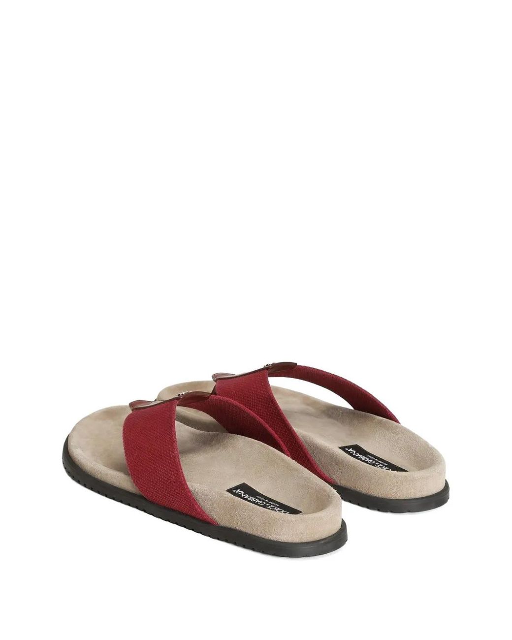 Dolce & Gabbana Red Logo Flip Flops for men