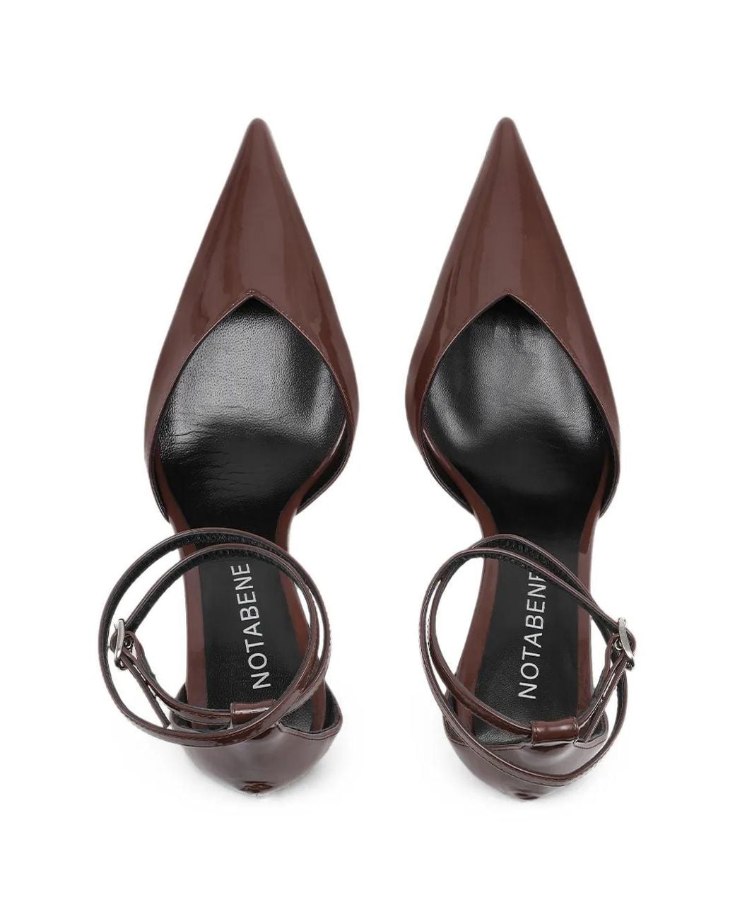Notabene Brown Sax Pointed-Toe Ankle-Strap Heeled Pumps