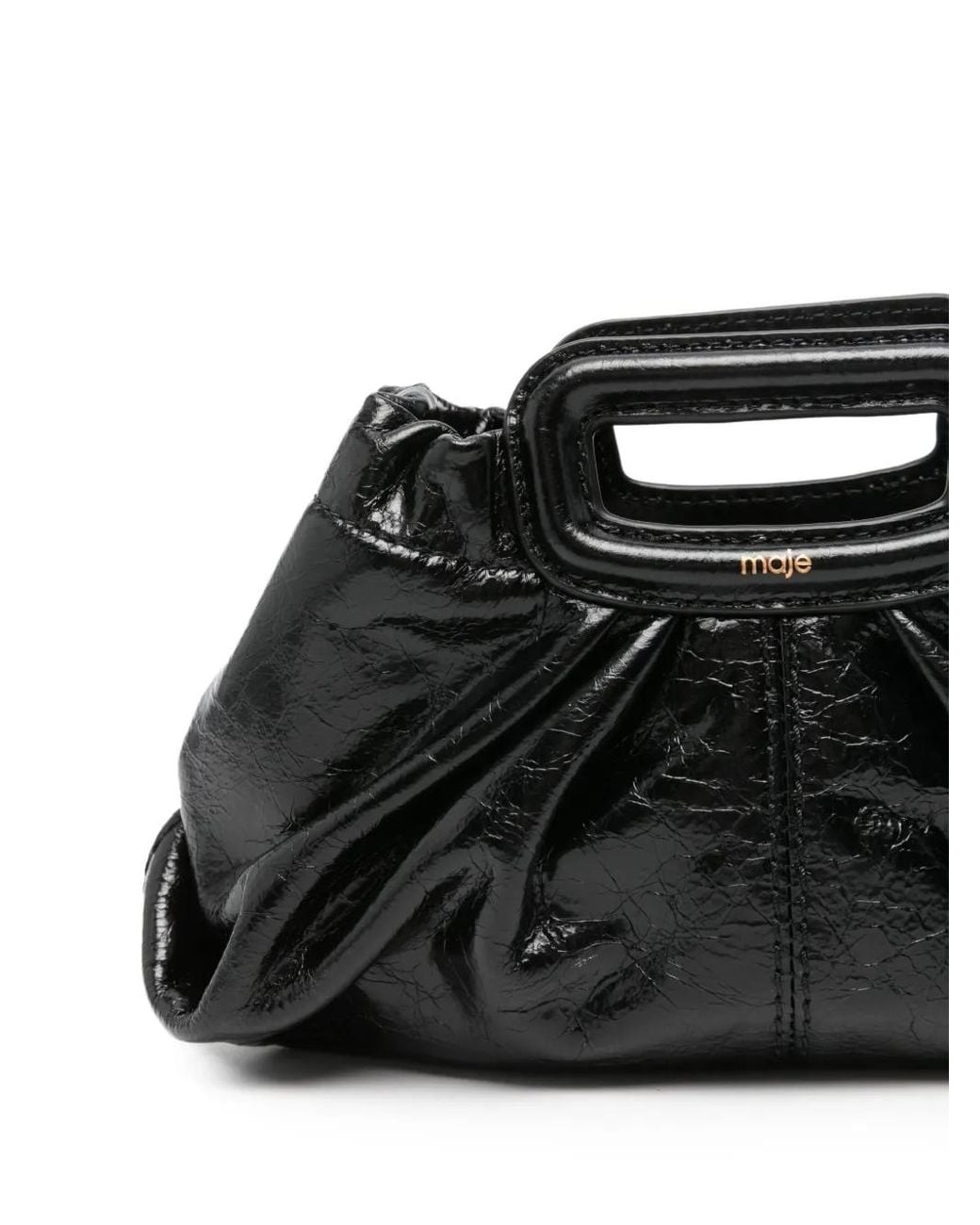 Maje Black Mini Milpli Clutch Mit Risseffekt