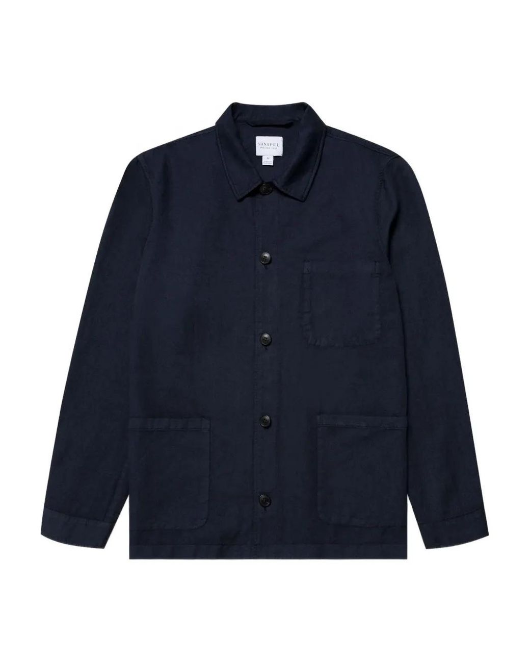 Sunspel Blue Button-Down Shirt Jacket for men