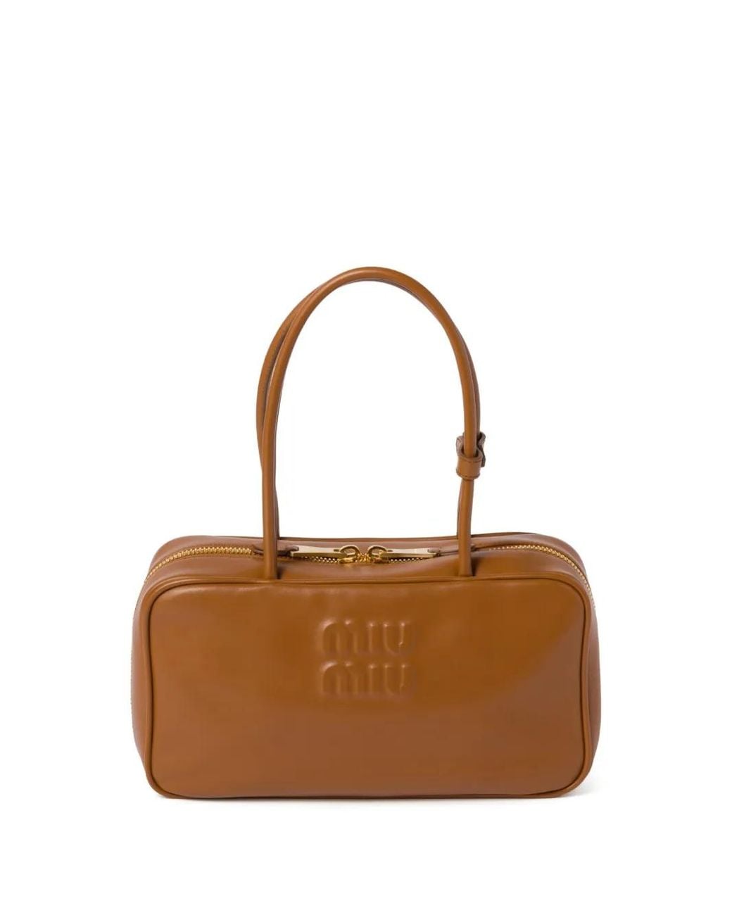 Miu Miu Brown Beau Leather Tote Bag