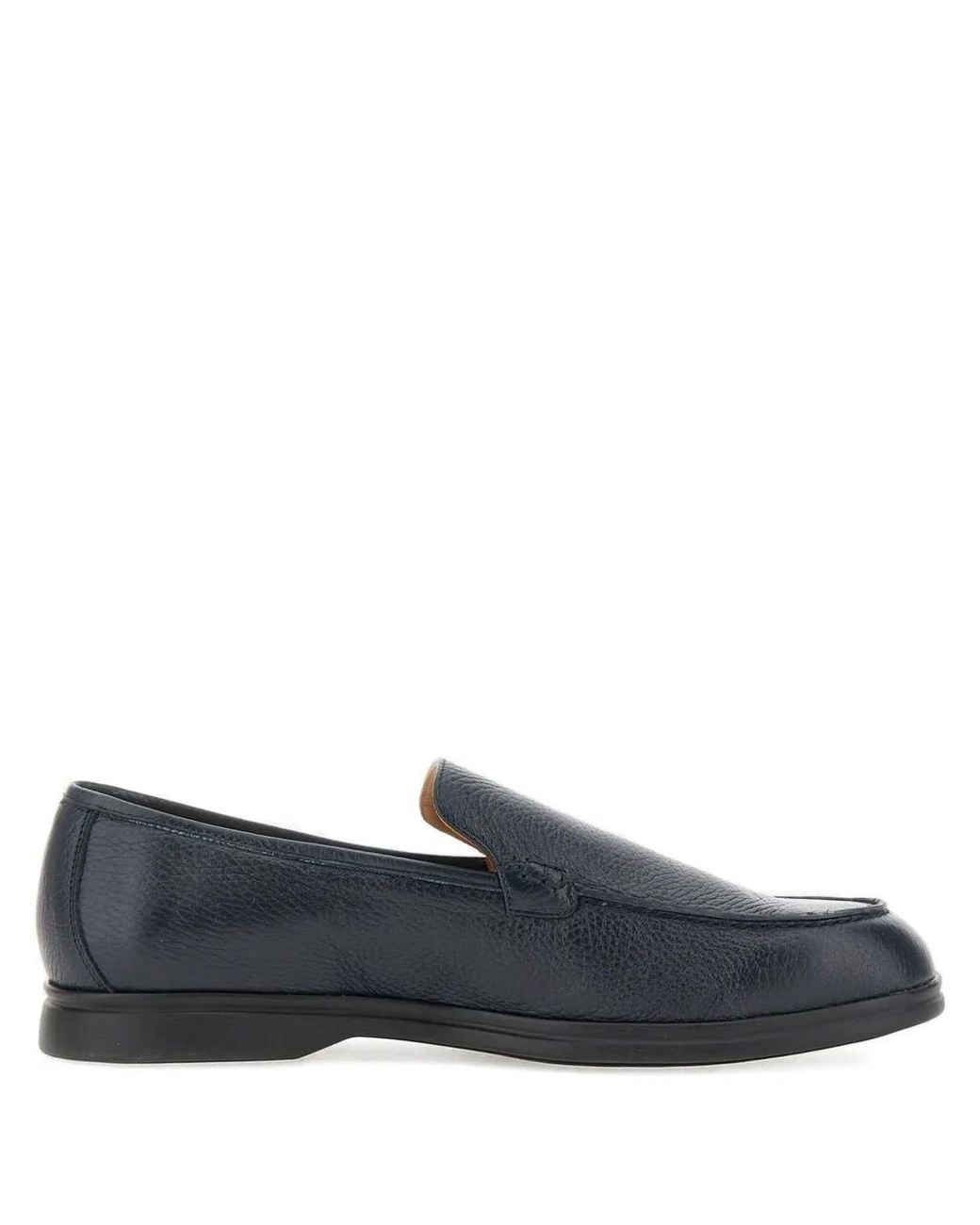 Duca Degli Abruzzi Blue Lorenzo Plain Leather Loafers for men