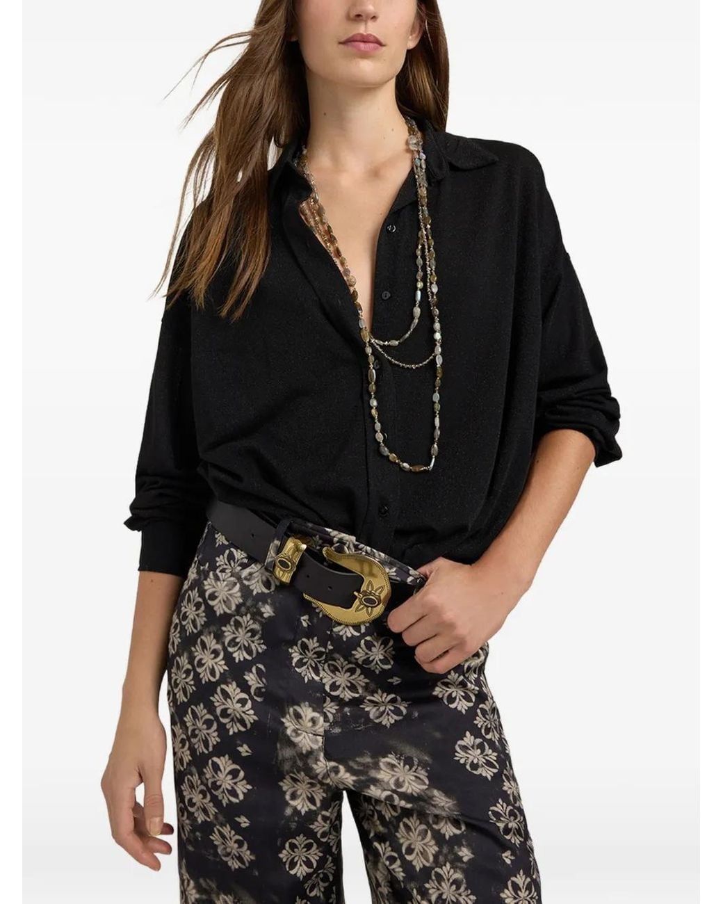 Momoní Black Pitanga Bis Oversized Shirt