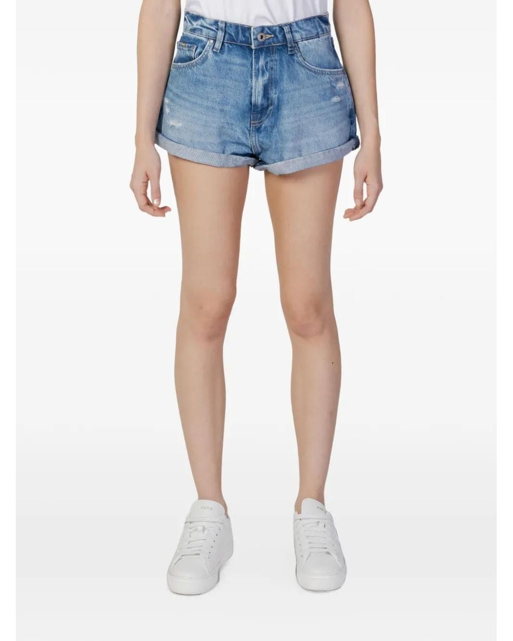 Pepe Jeans Blue Lola Rolled-Cuff Shorts
