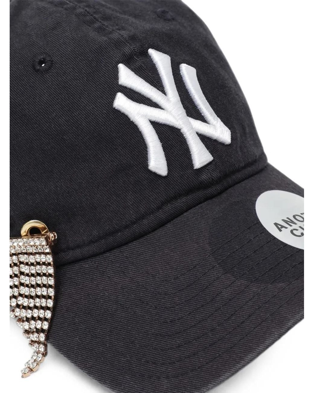 ANOTHER CHANCE Black Crystal-Embellished Logo-Embroidered Cap for men