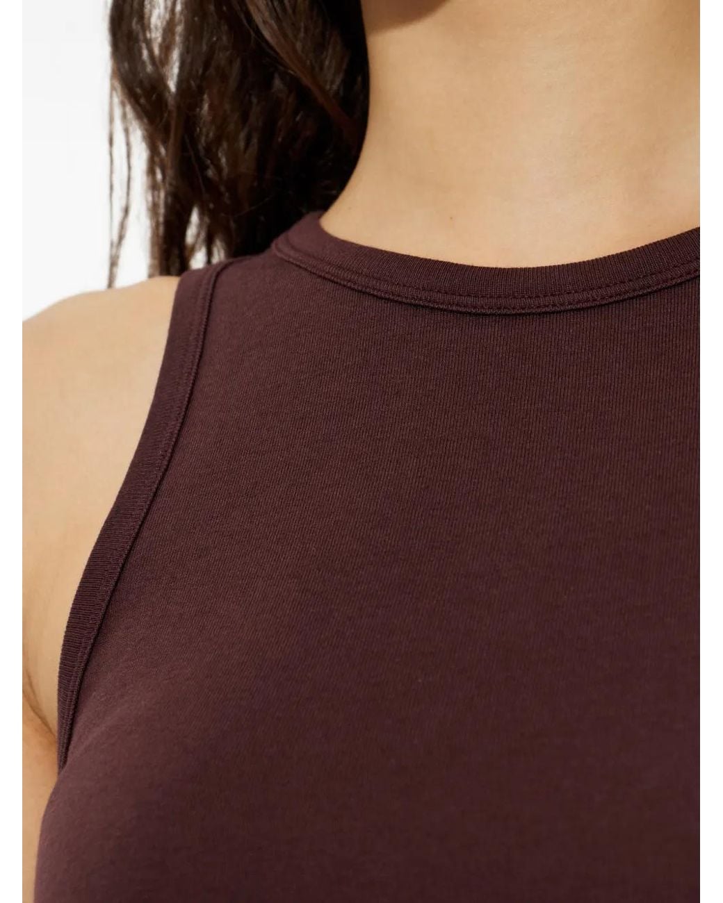 By Malene Birger Purple Mani Ribbed-Knit Tank Top