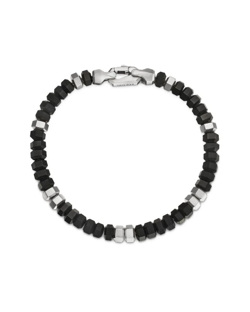 David Yurman White Sterling Hex Bead Bracelet (6Mm) for men