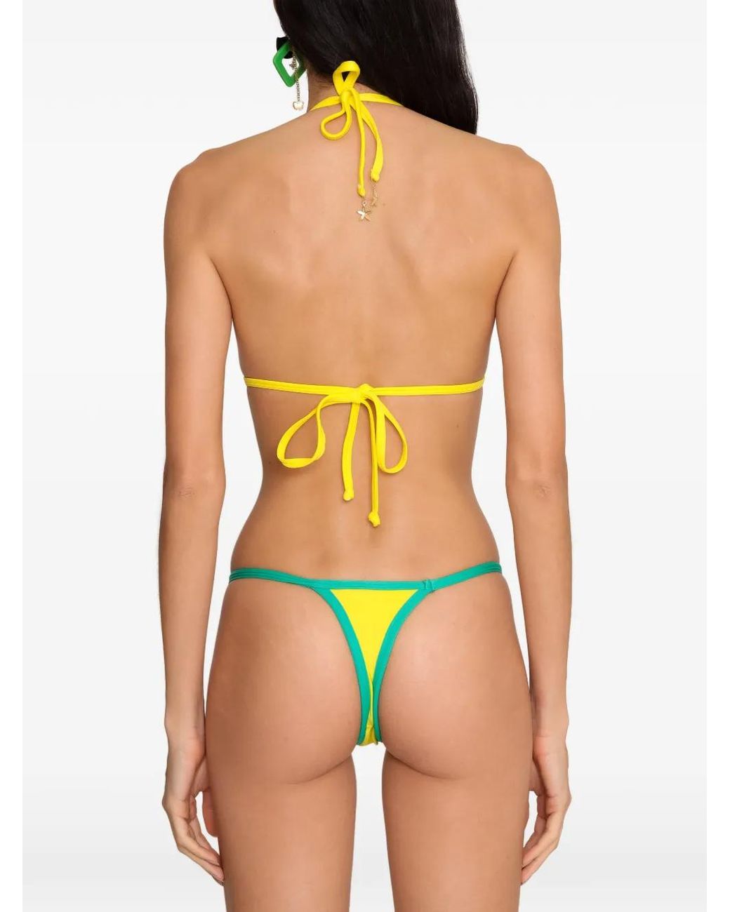 Amir Slama Green Star-Embellished Bikini