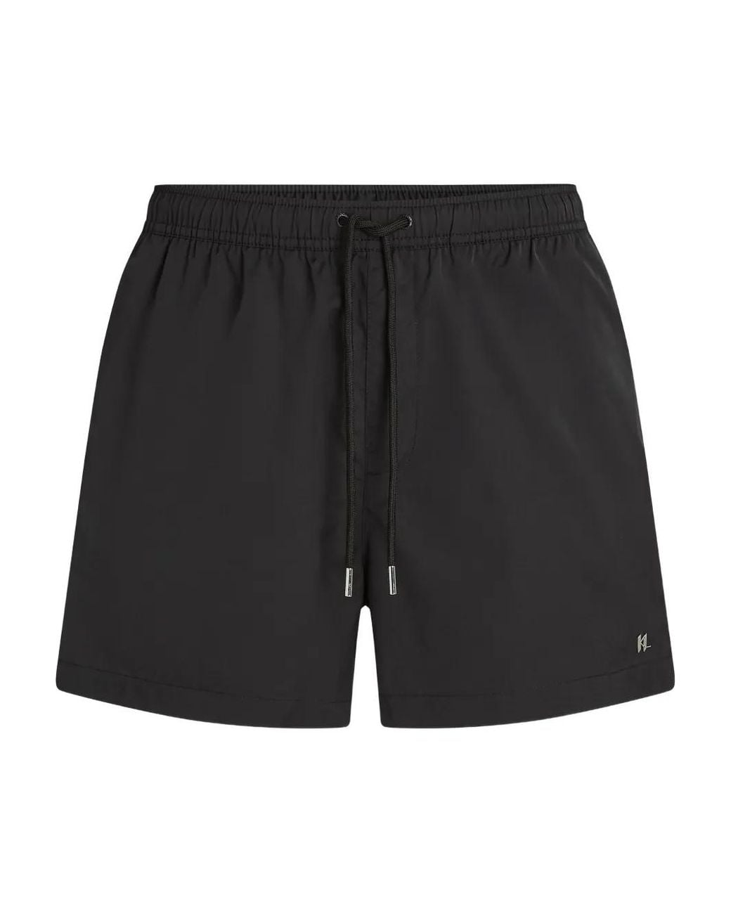 Karl Lagerfeld Black Drawstring Swim Shorts for men