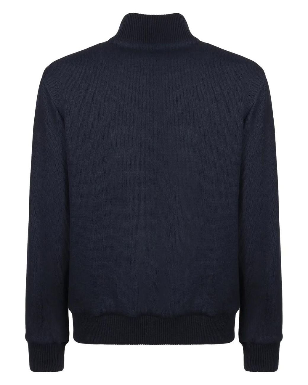 Kiton Blue High-Neck Cardigan for men