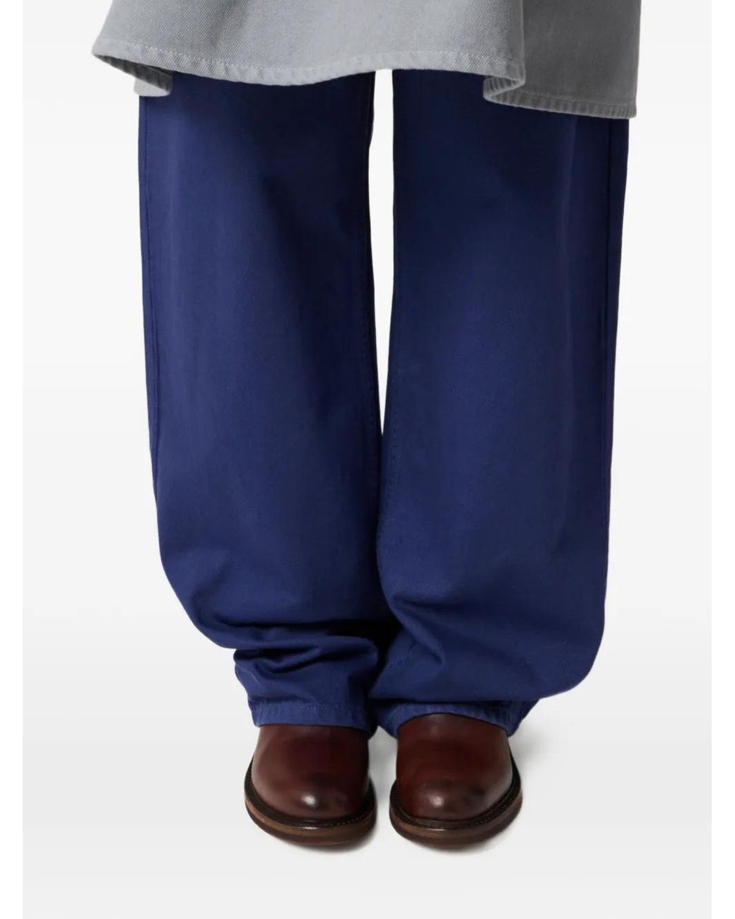 Miu Miu Blue Garment-Dyed Gabardine Pants