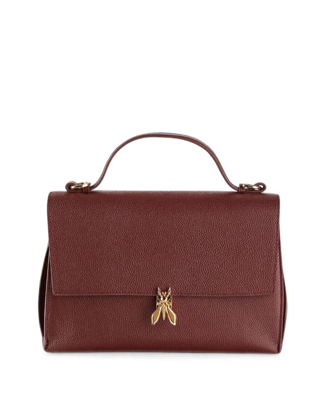Patrizia Pepe Purple Fly-Plaque Pebbled Backpack