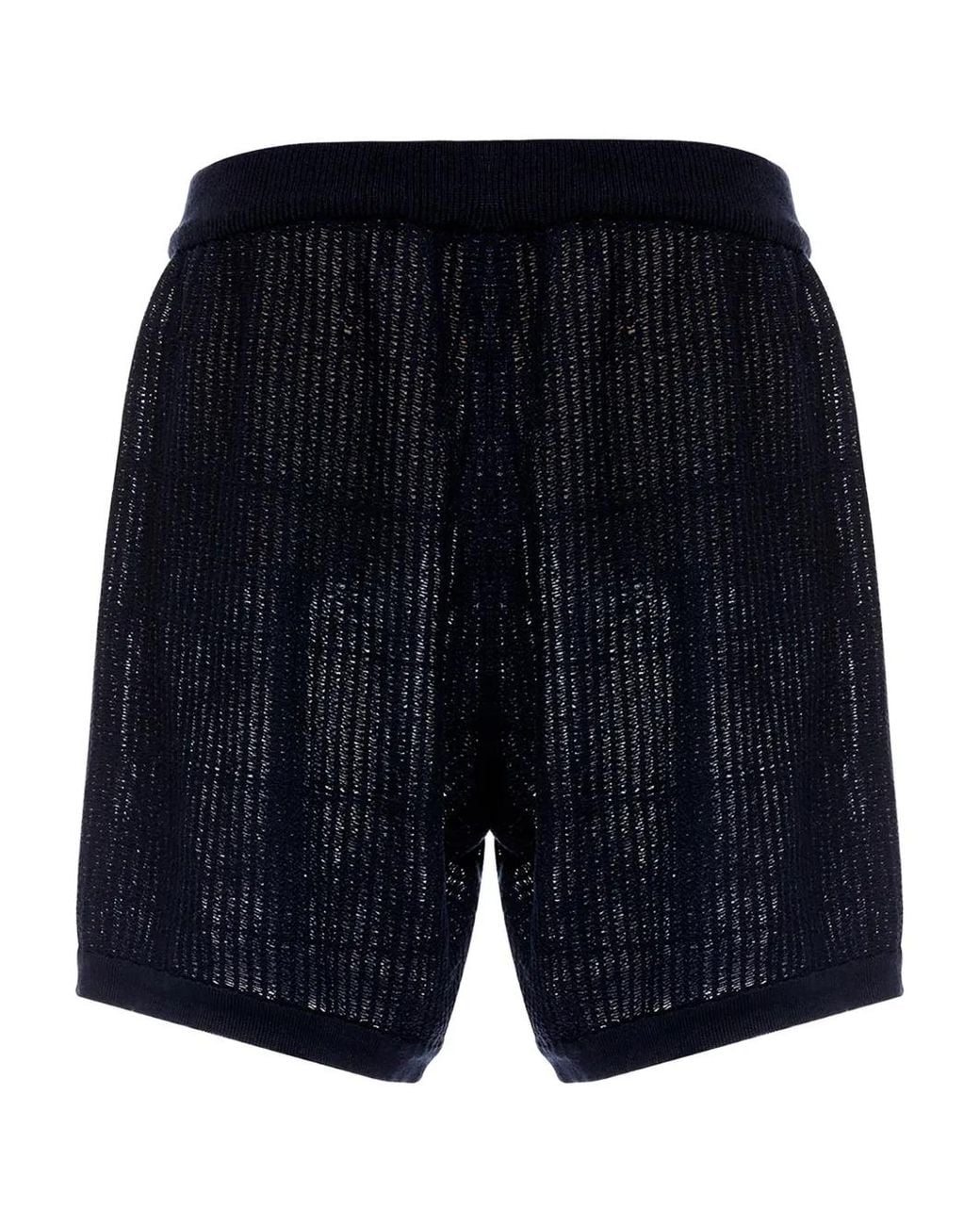 Agua Bendita Blue Maury Embroidered Ribbed Shorts for men