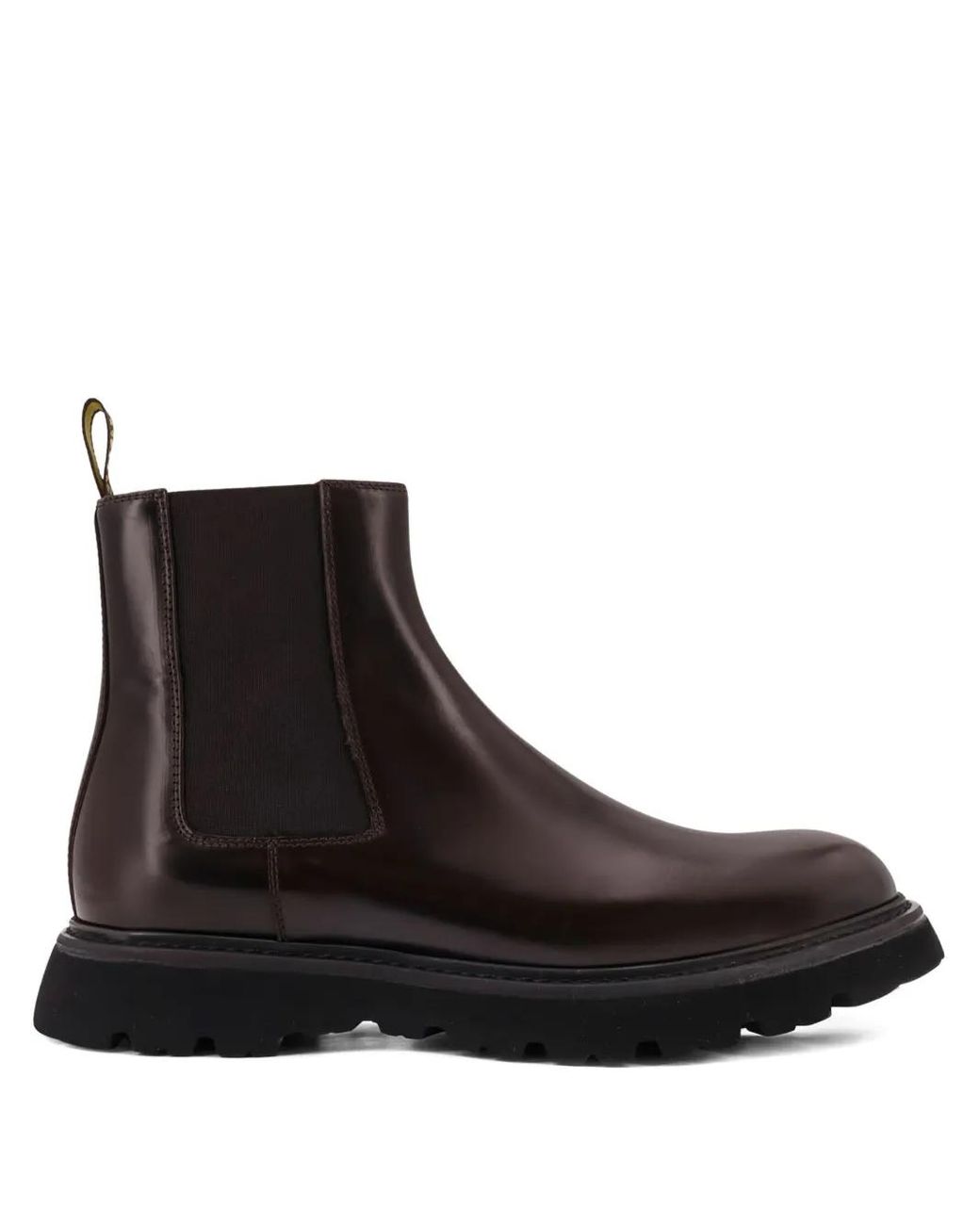 Doucal's Black Elastic-Detail Leather Chelsea Boots for men