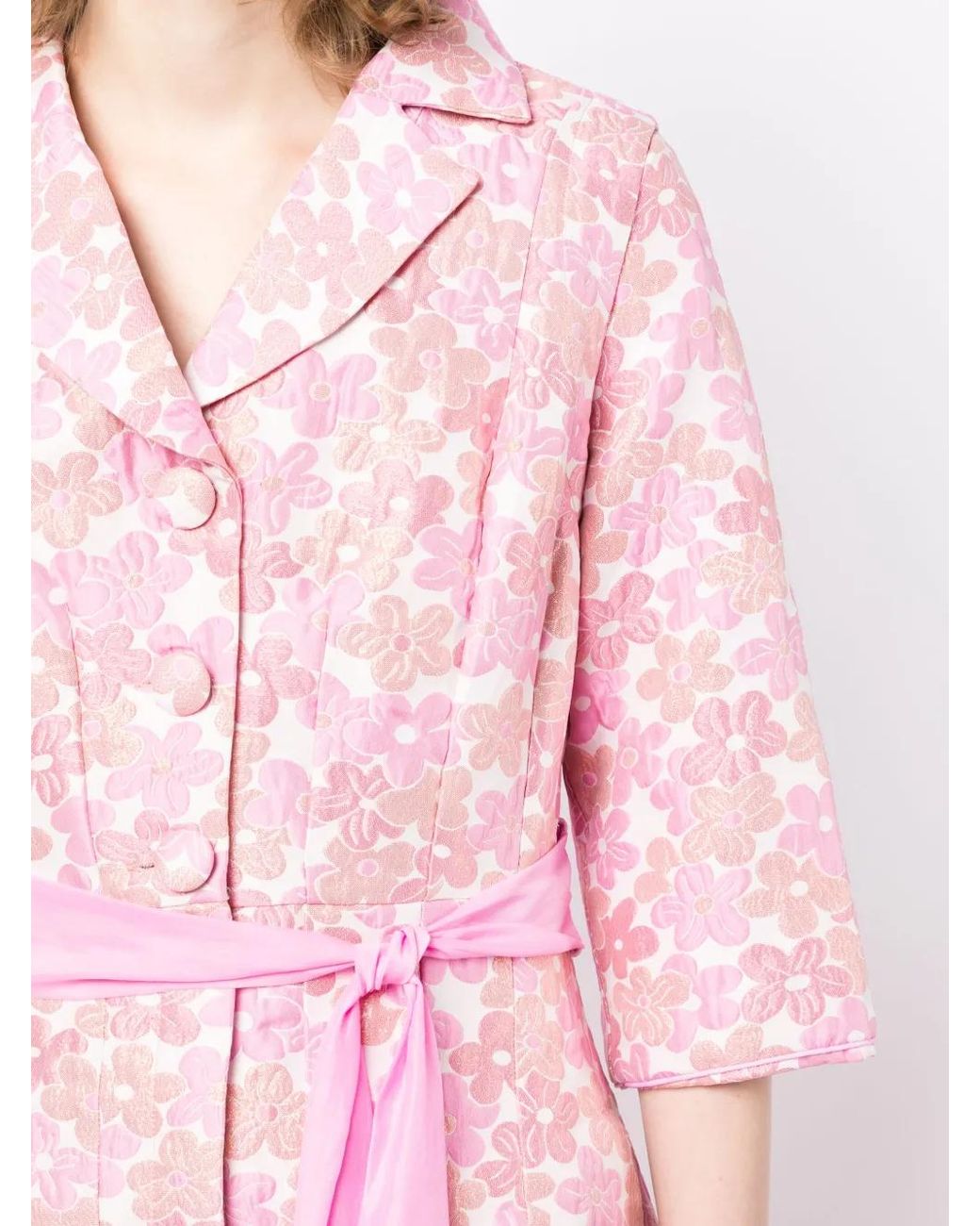 Baruni Pink Loretta Floral-Print Gown Dress