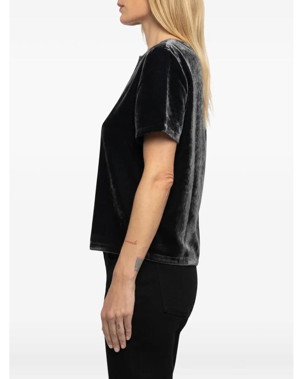 Zadig & Voltaire Black Tchai Velvet Top