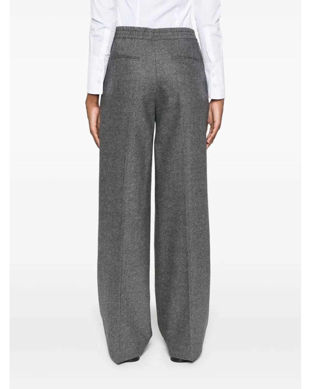 PT Torino Gray Herringbone Trousers
