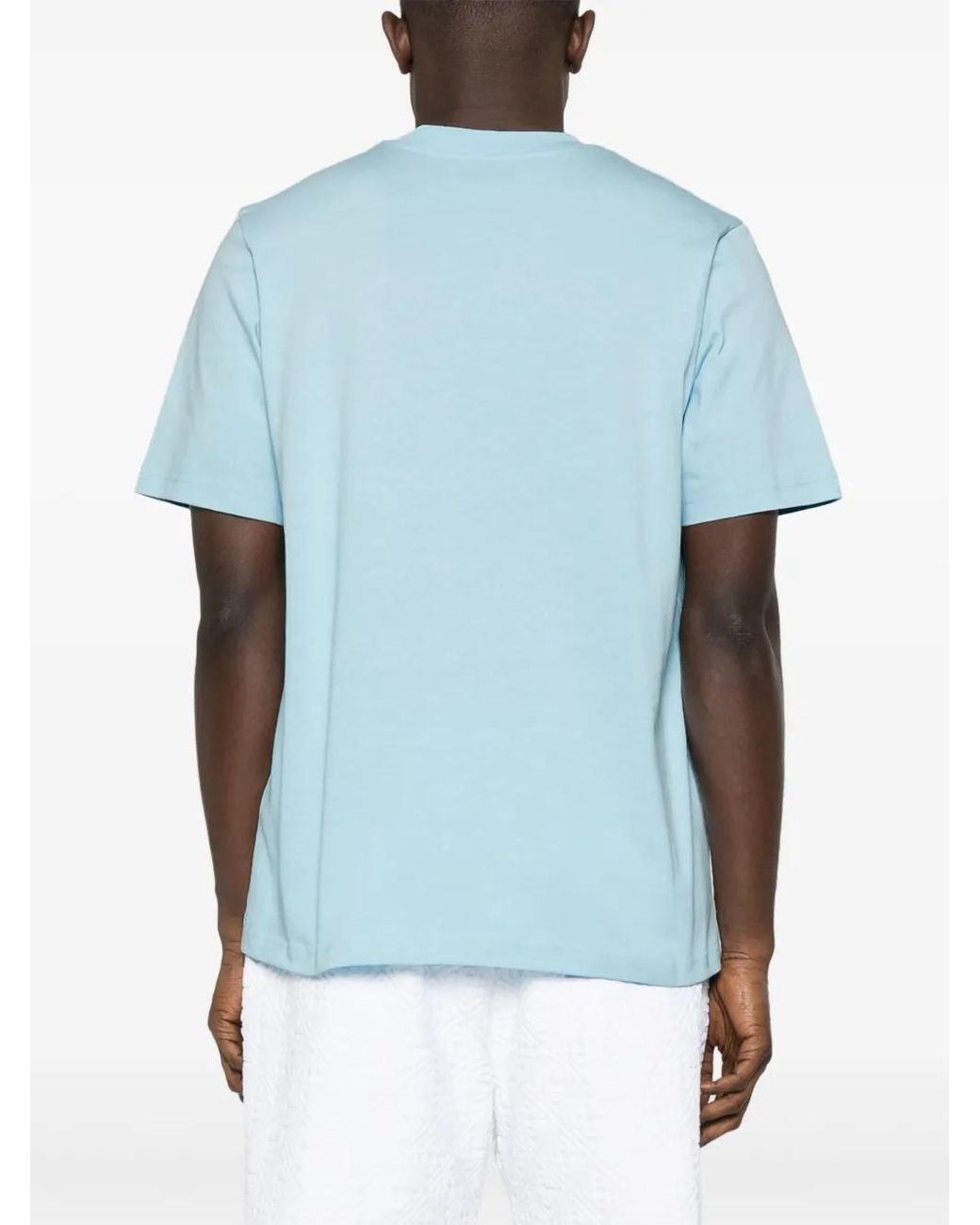 Casablanca Blue Cotton Tennis Club Print T-shirt for men