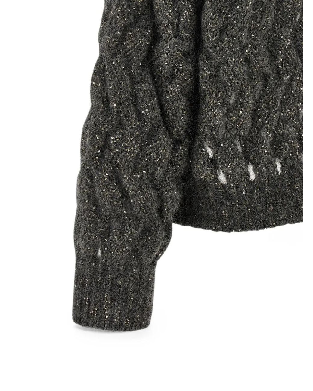 Brunello Cucinelli Gray Dazzling Waves Sweater