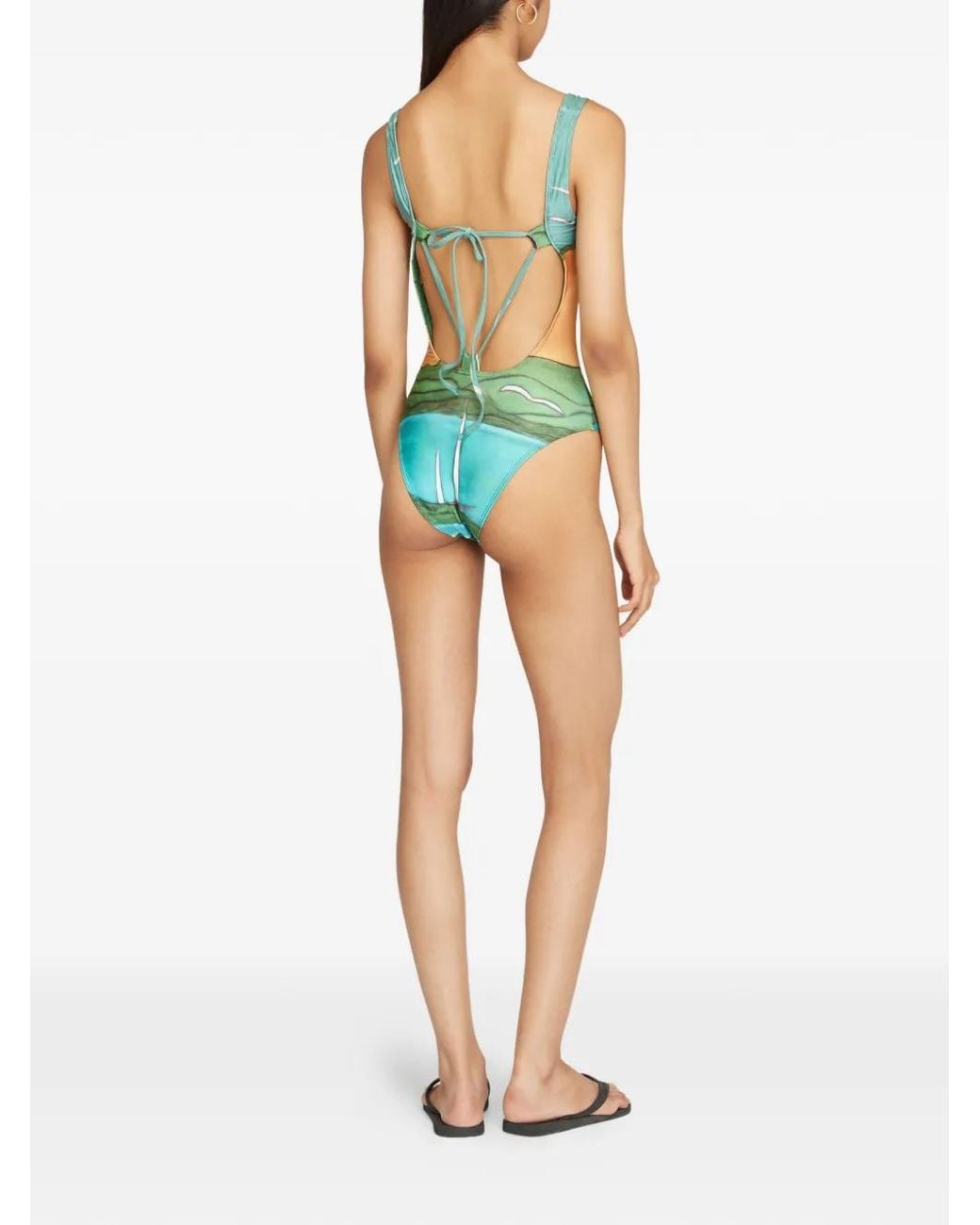Donde Esteban Green Graphic Swimsuit