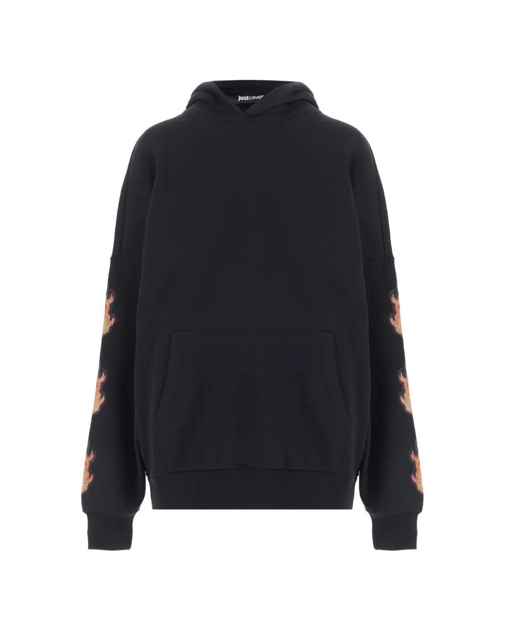 Just Cavalli Blue Rhinestone-Embellished Graphic-Print Hoodie