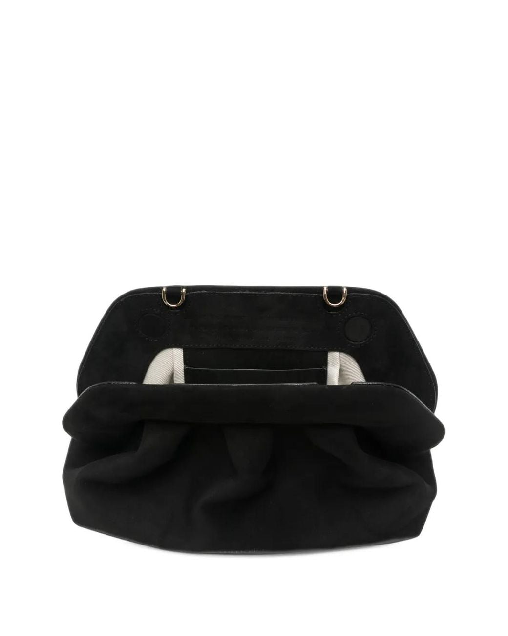 THEMOIRÈ Black Medium Bios Ruched Clutch Bag