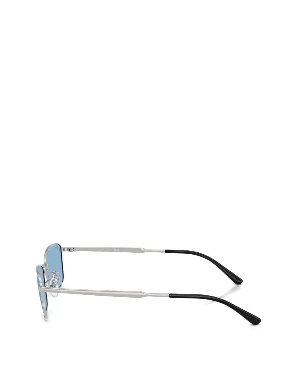 Ray-Ban Blue Titanium Rectangle-Frame Sunglasses